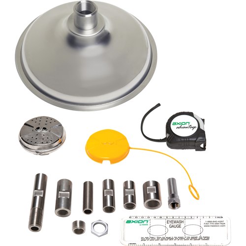 Axion Advantage&reg; Shower & Eye/Face Wash Upgrade Kit with Stainless Steel Eye/Face Wash Head & Showerhead Cam Industrial