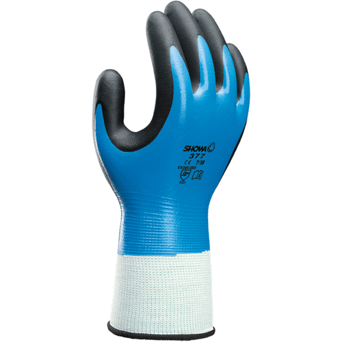 Gants Showa 377, 6/Petit, R&ecirc;vetement Mousse de nitrile, Calibre 13, Enveloppe en Nylon Cam Industrial