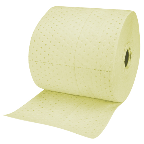 Industrial-Grade Fine Fibre Sorbent Rolls, Heavyweight, 150' L x 15" W, 35 Gal. Absorbancy Cam Industrial