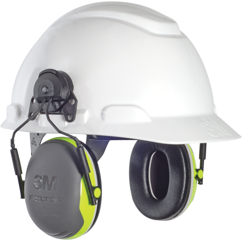 Peltor X Series Earmuffs, Cap Mount, 25 NRR dB Cam Industrial