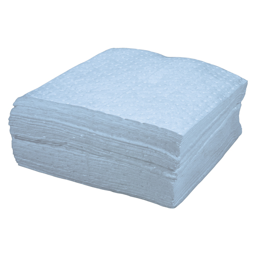 Premium Blue Bonded Sorbent Pads, Oil Only, 15" x 17", 8 gal. Absorbancy Cam Industrial
