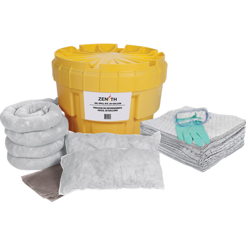 Trousse de lutte contre les d&eacute;versements, Huile seulement, Overpack/Baril de r&eacute;cup&eacute;ration, Absorbance de 20 gal. US Cam Industrial
