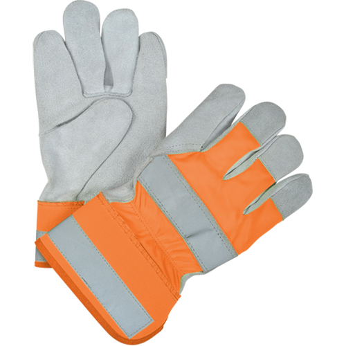 Gants d'ajusteur haute visibilit&eacute; de premi&egrave;re qualit&eacute;, Grand, Paume en Cuir de vache refendu, Doublure en Thinsulate Cam Industrial
