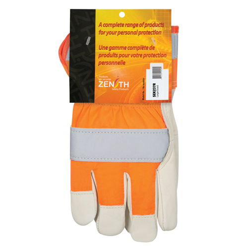 Gants d'ajusteur &agrave; chaleur sup&eacute;rieure orange haute visibilit&eacute;, Grand, Paume en Cuir fleur de vache, Doublure en Thinsulate Cam Industrial