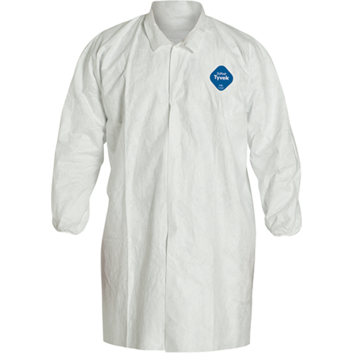 Lab Coat, Tyvek&reg; 400, White, Medium Cam Industrial