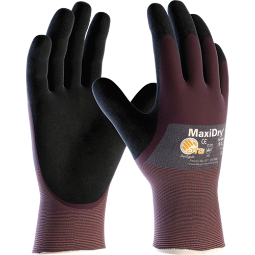 MaxiDry&reg; Gloves, Small, Foam Nitrile Coating, 18 Gauge, Nylon Shell Cam Industrial