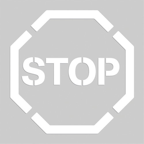 Pochoirs de marquage du sol - Stop, Pictogramme, 20" x 20" Cam Industrial
