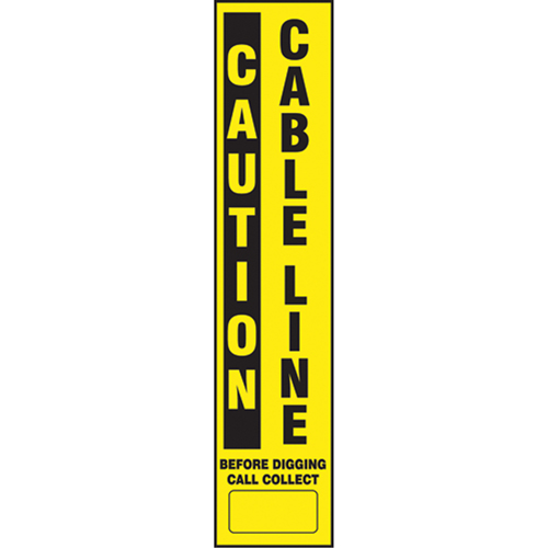 D&eacute;calcomanies pour piquet flexible de marquage - Caution Cable Line Cam Industrial