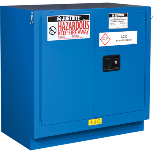 Armoires sous le comptoir doubl&eacute;es pour rangement de mati&egrave;res dangereuses Chem-Cor, 22 gal., 35" x 35" x 22" Cam Industrial