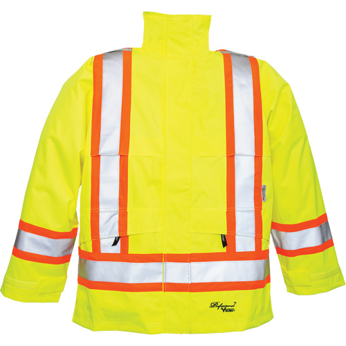 Professional&reg; Journeyman&reg; 300D Jackets, Polyester, Small, High Visibility Lime-Yellow Cam Industrial