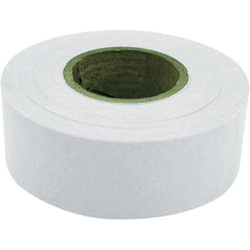 Flagging Tape, 1.2" W x 300' L, White Cam Industrial