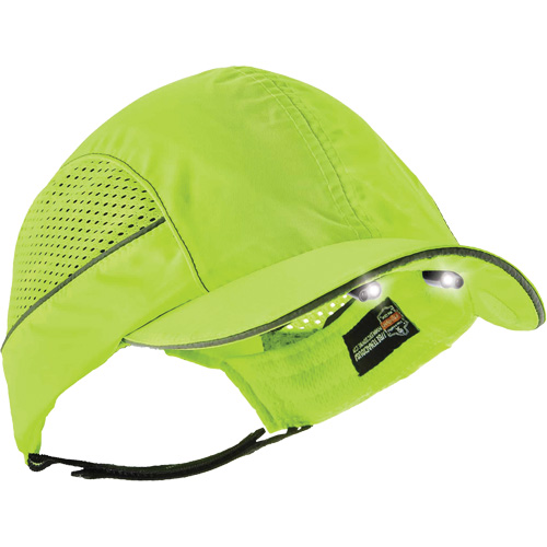 Casquette &agrave; bord long avec &eacute;clairage DEL Skullerz 8960, Vert lime haute visibilit&eacute; Cam Industrial