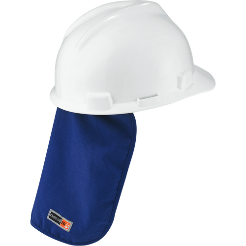 Tampon et voile pour le cou refroidissants et ignifug&eacute;s pour casque de s&eacute;curit&eacute; Chill-Its 6717FR, Bleu Cam Industrial