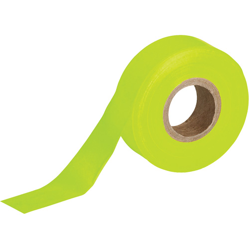 Flagging Tape, 1.188" W x 150' L, Fluorescent Lime Cam Industrial