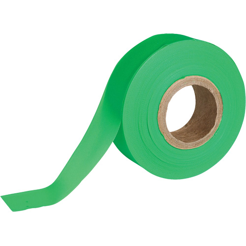 Flagging Tape, 1.188" W x 150' L, Fluorescent Green Cam Industrial