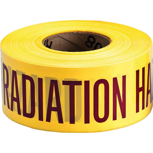 Ruban pour barricade, Anglais, 3" la x 1000' lo, 3 mils, Magenta/jaune Cam Industrial