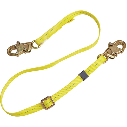 Longe de positionnement r&eacute;glable &agrave; sangle, 1 branches, 6', Classe CSA B, Polyester Cam Industrial
