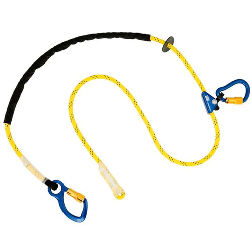 Pole Climber's Adjustable Rope Lanyard, 1 Legs, 8', CSA Class A, Nylon Cam Industrial