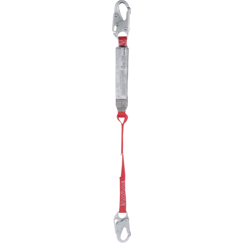 Pro Shock Absorbing Lanyard, 3', Locking Snap Hook Center, Locking Snap Hook Leg Ends, Polyester Cam Industrial
