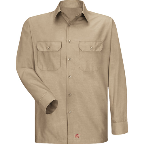 Long Sleeve Ripstop Shirt, Men's, 3X-Large, Khaki Cam Industrial