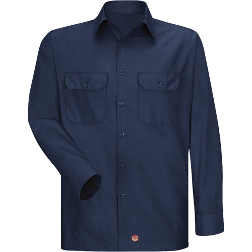 Long Sleeve Ripstop Shirt, Men's, 3X-Large, Navy Blue Cam Industrial