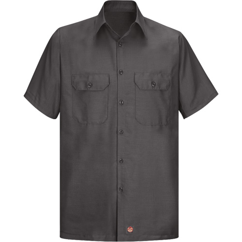 Short Sleeve Ripstop Shirt, Men's, Large (Tall), Charcoal Cam Industrial