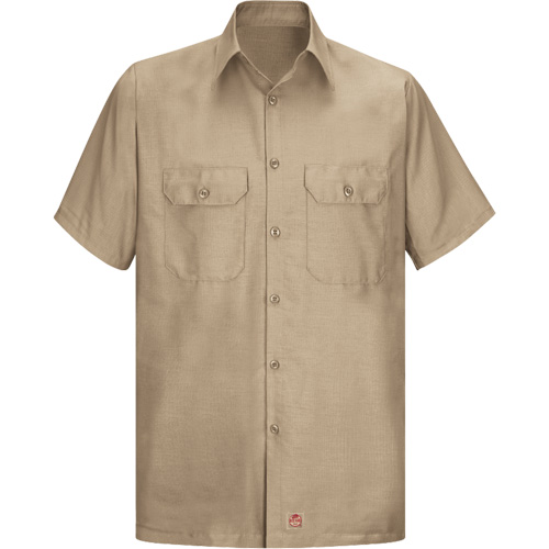 Chemise &agrave; manches courtes en tissu ind&eacute;chirable, Hommes, Grand (grande taille), Khaki Cam Industrial