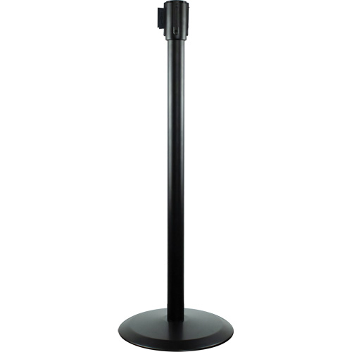 Slimline TensaBarrier&reg; Receiver Post, 38" High, Black Cam Industrial