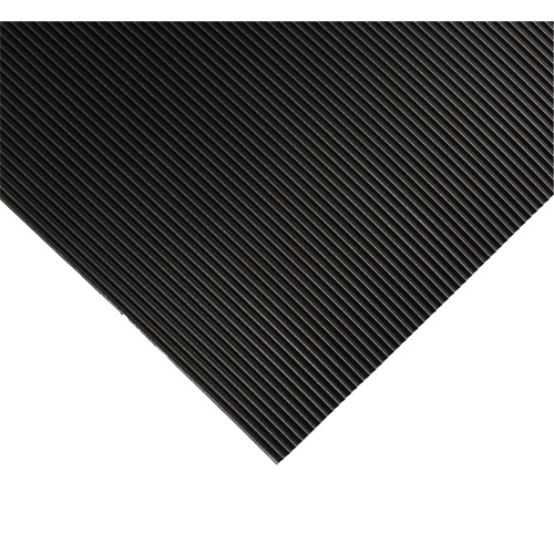 Corrugated Switchboard Matting No.702, 2' W x 3' L, 1/4" Thickness, Black, PVC Cam Industrial