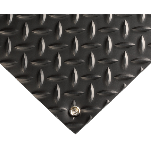 Tapis conducteur d'&eacute;lectricit&eacute; no 785, 3' la x 10' lo x 5/32" &eacute;p, PVC, Losange, Noir Cam Industrial
