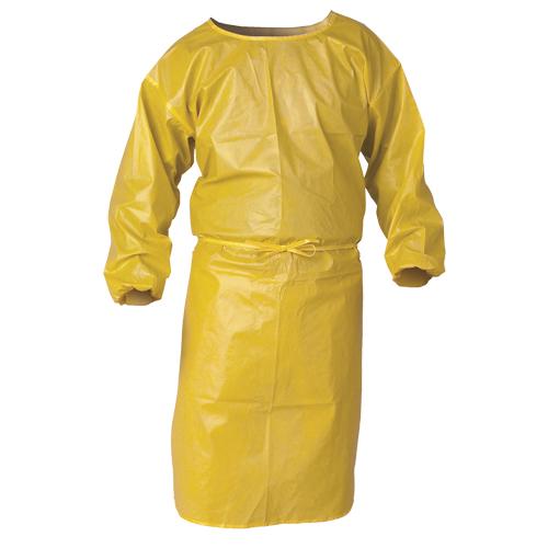 Blouse de protection Kleenguard contre la vaporisation de produits chimiques, Polypropyl&egrave;ne, Jaune, 34" la x 52" lo Cam Industrial
