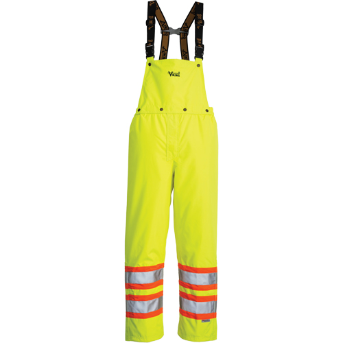 Journeyman Detachable Bib Safety Pants, Polyester, Small, High Visibility Lime-Yellow Cam Industrial