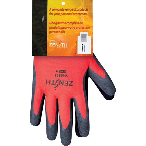 Gants enduits de latex de caoutchouc naturel, 9, R&ecirc;vetement Latex de caoutchouc, Calibre 13, Enveloppe en Polyester Cam Industrial