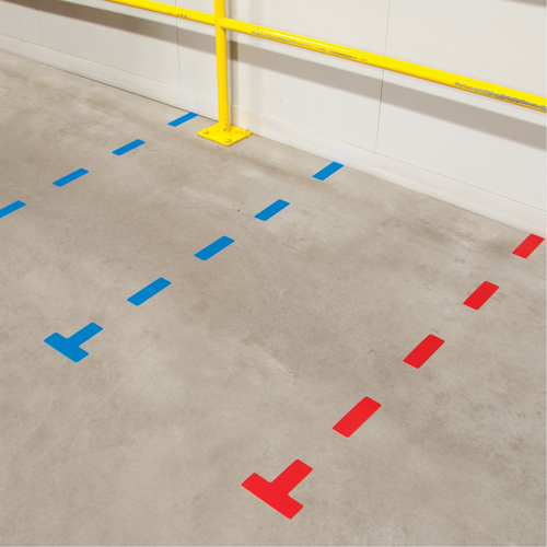 Armor Stripe Lean/5S Markers, T, 6" L x 6" W, Orange, Plastic Cam Industrial