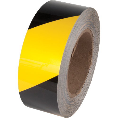 Tuff Mark&reg; Floor Marking Tape, 2" x 100', Polyester, Black and Yellow Cam Industrial