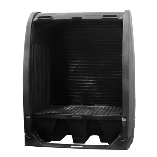 Spill Containment Sheds With Drain, 61" L x 37.25" W x 72.75" H, 1000 lbs. Load Capacity Cam Industrial