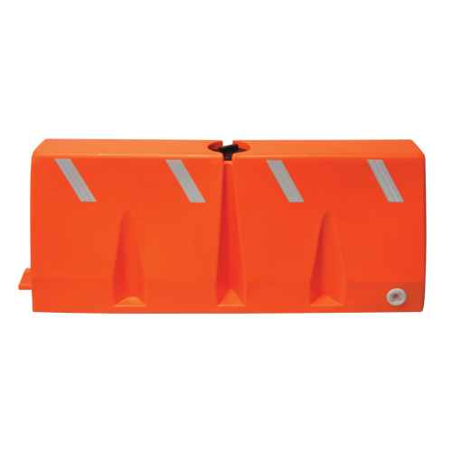 Barri&egrave;res de circulation, Rempli d'eau, 62,25 lo x 24" h, Orange Cam Industrial