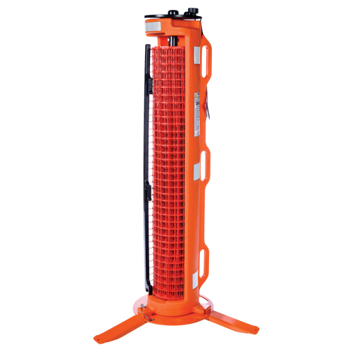 3-Legged Barrier, 50' L, Plastic, Orange Cam Industrial