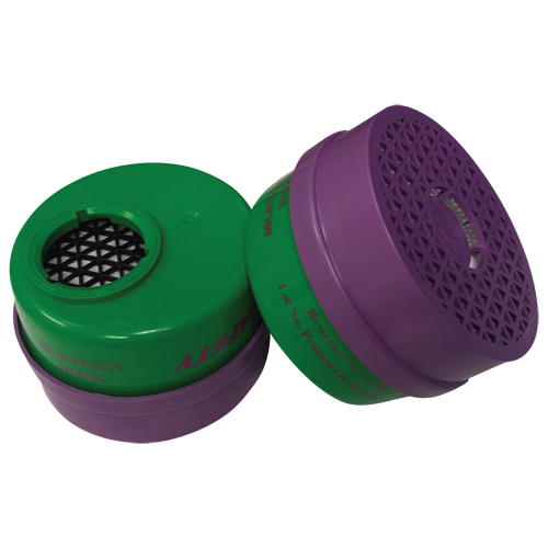 Cartouche pour respirateur, Combinaison cartouche et filtre contre les particules pour gaz/vapeurs, Ammoniac/M&eacute;thylamine/Filtre P100 Cam Industrial