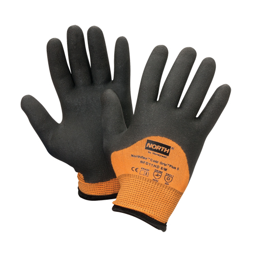 North&reg; Cold Grip Plus 5 Gloves, Size X-Large/10, 15 Gauge, PVC Coated, Polyamide Shell, ANSI/ISEA 105 Level 5 Cam Industrial
