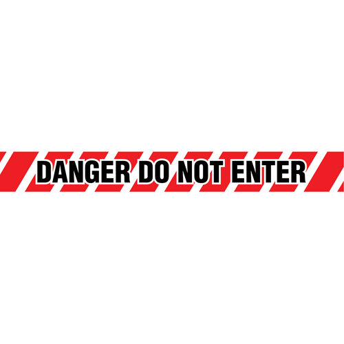 Rubans pour barricades, Anglais, 3" la x 1000' lo, 2 mils, Noir/rouge Cam Industrial
