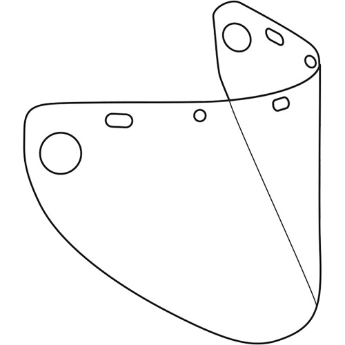 Visi&egrave;re d&eacute;coup&eacute;e &agrave; l'emporte-pi&egrave;ce et form&eacute;e Dynamic, Polycarbonate, Teinte Transparent Cam Industrial