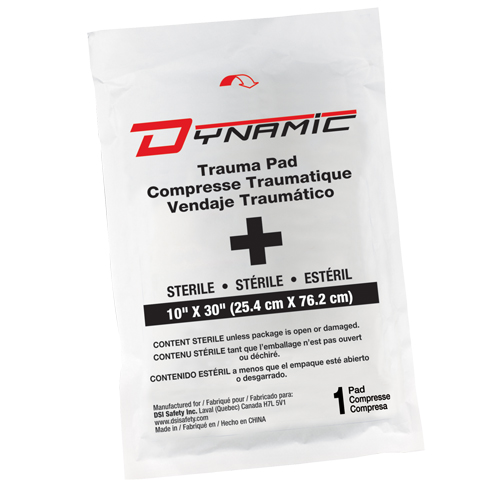 Pansement de trauma Dynamic, Tampon, 10" lo x 30" la, St&eacute;rile, Dispositif m&eacute;dical Classe 1 Cam Industrial