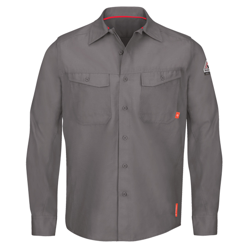 IQ Endurance&reg; Men's Work Shirts, Small, Grey Cam Industrial
