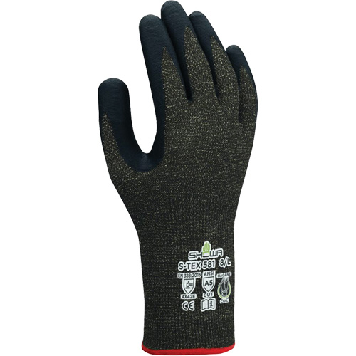 Gants r&eacute;sistants aux coupures S-TEX 581, Taille 6/Petit, Calibre 13, Rev&ecirc;tement Mousse de nitrile, Enveloppe en Acier inoxydable/Kevlar, ANSI/ISEA 105 niveau 5/EN 388 niveau E Cam Industrial