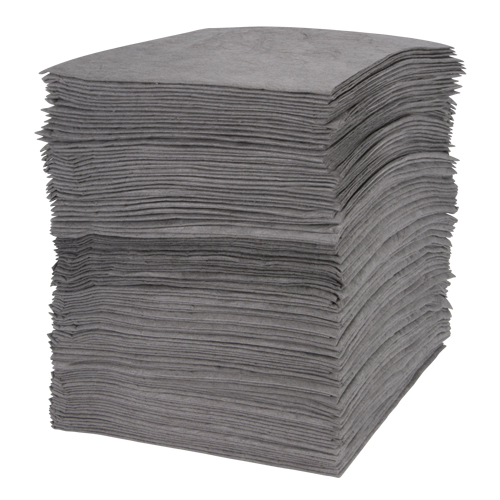 Premium Meltblown Sorbent Pads, Universal, 15" x 18", 30 gal. Absorbancy Cam Industrial