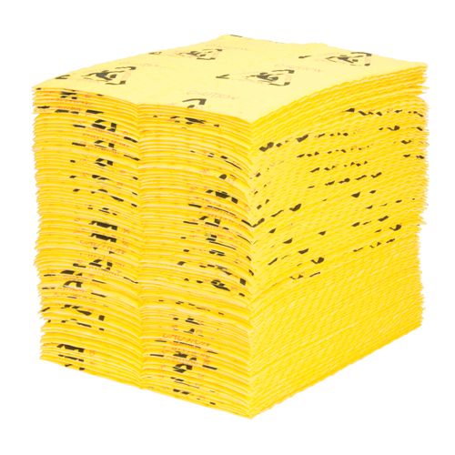 Tampons d'avertissement de premi&egrave;re qualit&eacute; - absorbants haute visibilit&eacute;, Universel, 15" x 18", 24,4 gal. d'absorption Cam Industrial