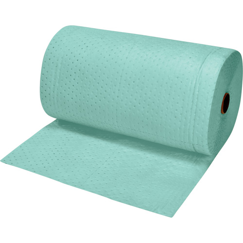 Rouleaux absorbants li&eacute;s de premi&egrave;re qualit&eacute;, Lourd, 150' lo x 30" la, Absorption 50 gal. Cam Industrial