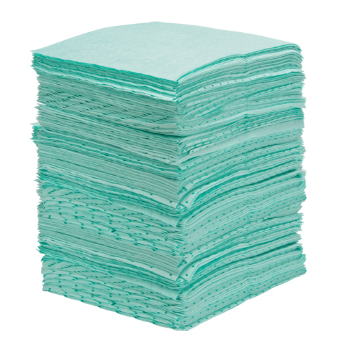 Premium Bonded Sorbent Pads, Hazmat, 15" x 18", 30 gal. Absorbancy Cam Industrial