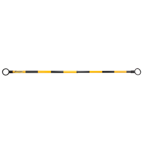 Barre t&eacute;lescopique pour barricade, Longueur d&eacute;ploy&eacute;e de 85", Noir/Jaune Cam Industrial